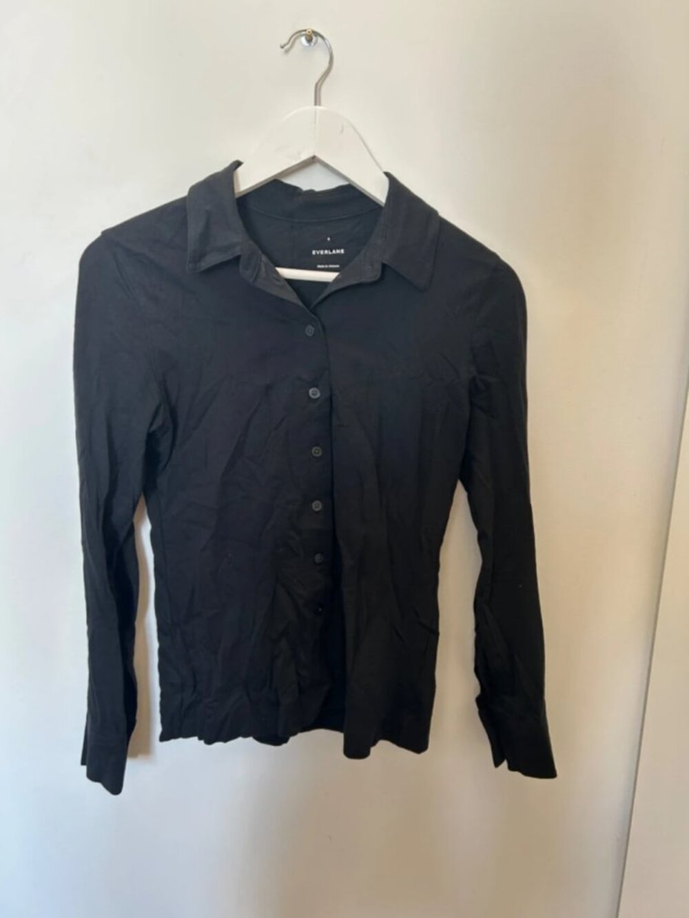 Women's Black Button Up Shirt Long Sleeve Size S